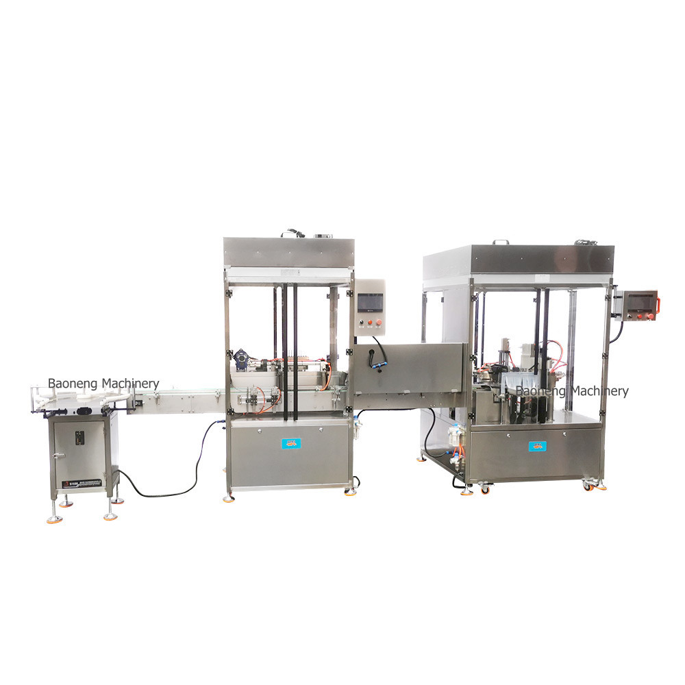glass vial liquid oil filling capping machine with bottle feeding washing sterilizing line