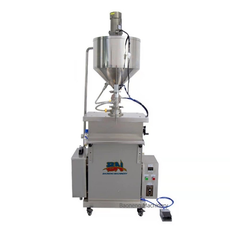 Semi-auto liquid cream paste filler with heating & mixing