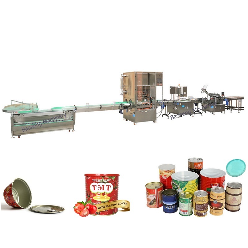 Automatic tomato paste margarine ghee can filling machine with tin washing seaming line