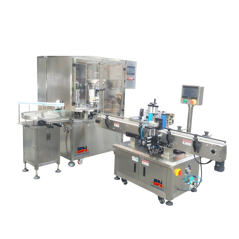 Automatic vial liquid eyedrops filling capping machine with labeling for pharmaceutical cosmetic production