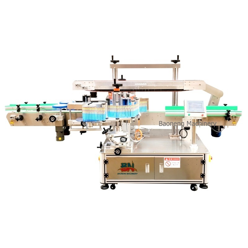 automatic dual-side labelling machine for flat/square bottles