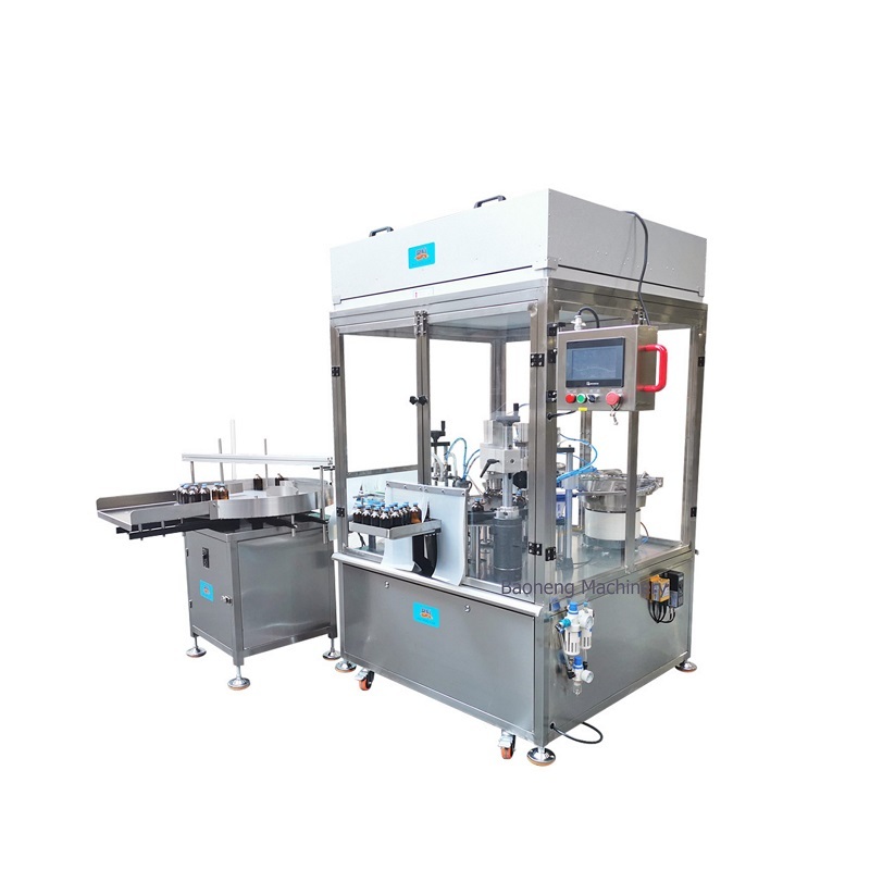 glass vial injectable liquid filling capping machine with bottle turntable