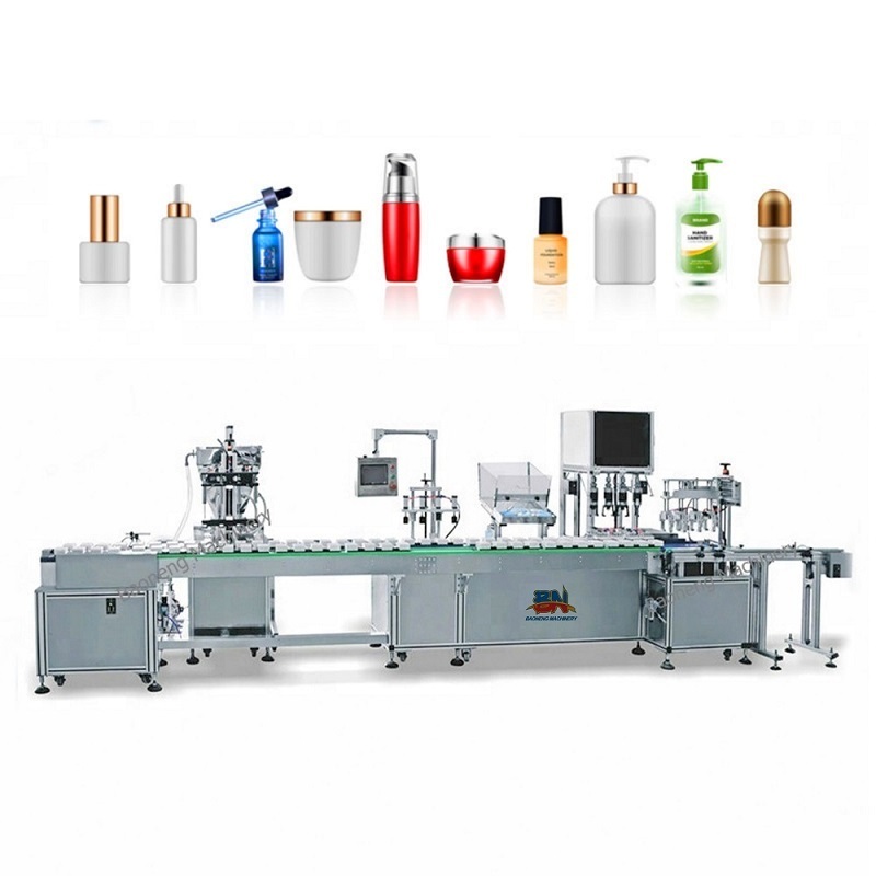 Universal linear liquid cream bottle washing filling capping production line