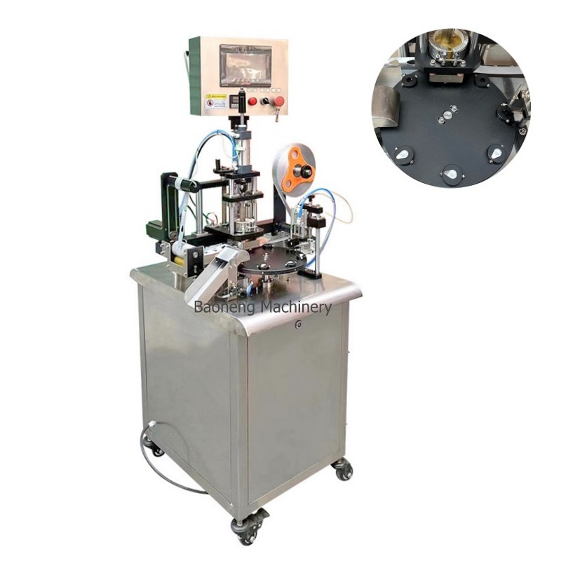 automatic vial liquid filling sealing machine with ceramic pump filling & film punching