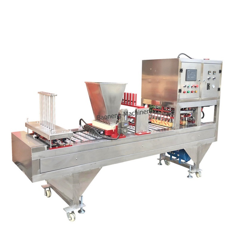 automatic coffee powder cup filling sealing machine with precut film sealing