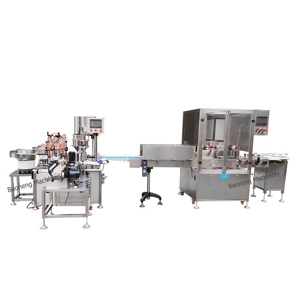 Automatic glass bottle vial powder filling capping machine with bottle air washing sterilizing line