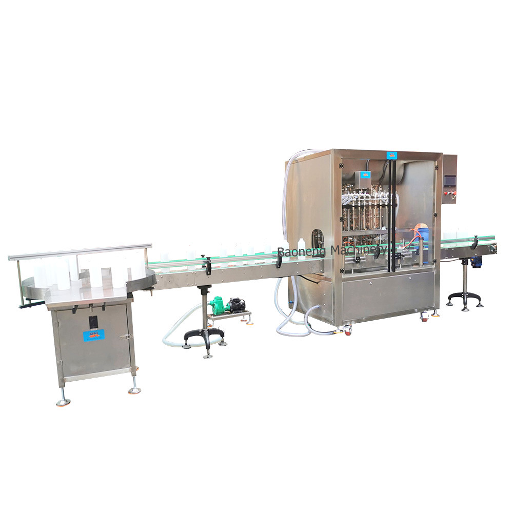 Quality 8-nozzle liquid cleaner disinfectant servo piston filling machine for foamy corrosive liquids