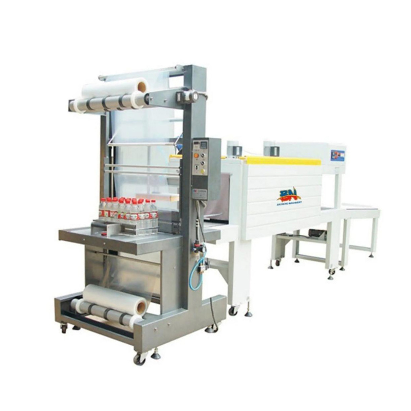 Semi-auto plastic film heat shrink packaging machine for various bottles cans