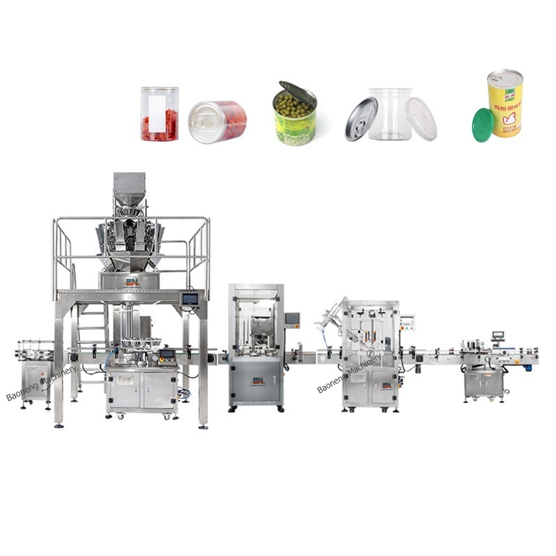 Automatic granule can filling machine with can seaming labeling line