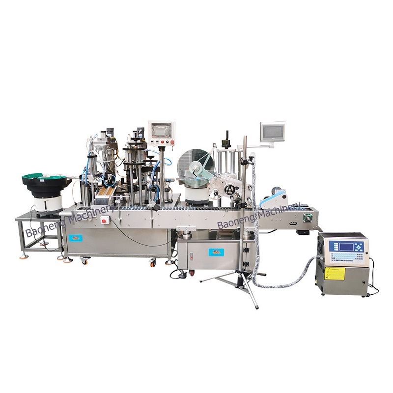 quality liquid/powder test tube filling capping machine with labeling printing line