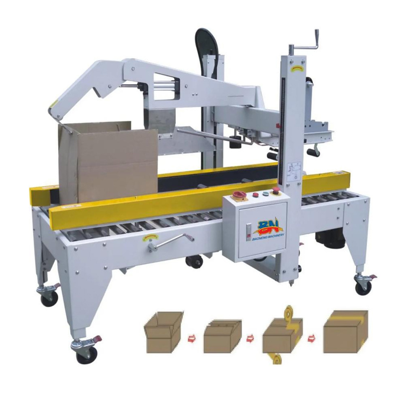 Automatic carton sealing machine with carton cover folding