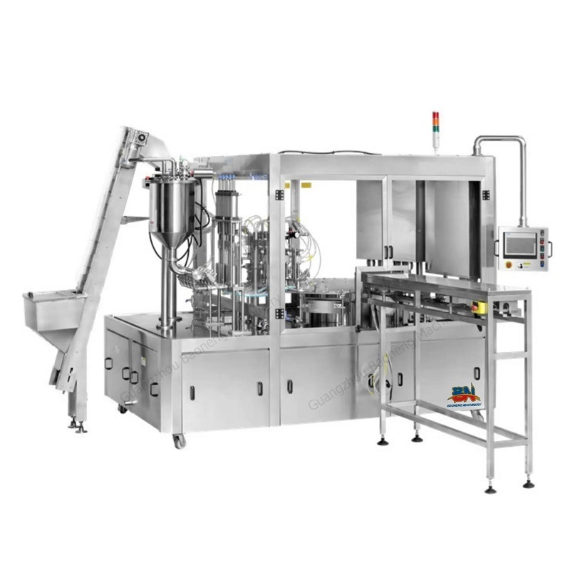 Automatic spouted pouches liquid filling capping machine for various juice milk & liquid detergent packaging