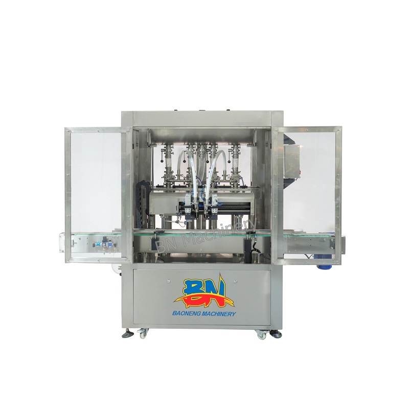 China automatic tracking type 2-nozzle servo piston liquid cream bottle filling machine with production line