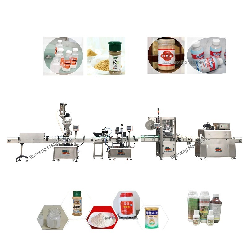 automatic protine/drinks/spice powder bottle filling line from direct filler manufacturer