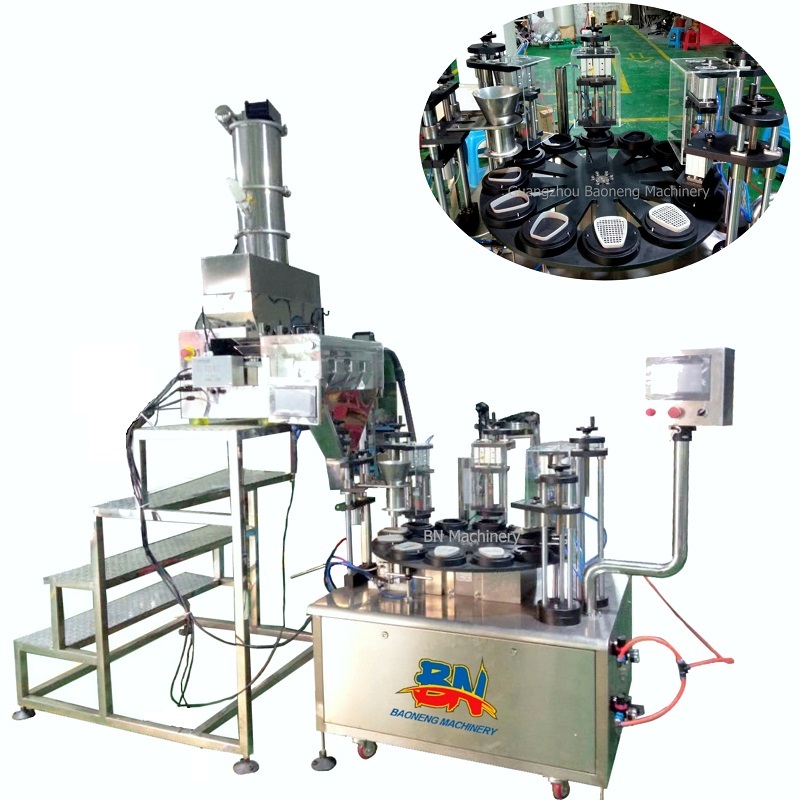 Automatic box granules filling capping machine with weighing type filling & vacuum feeding