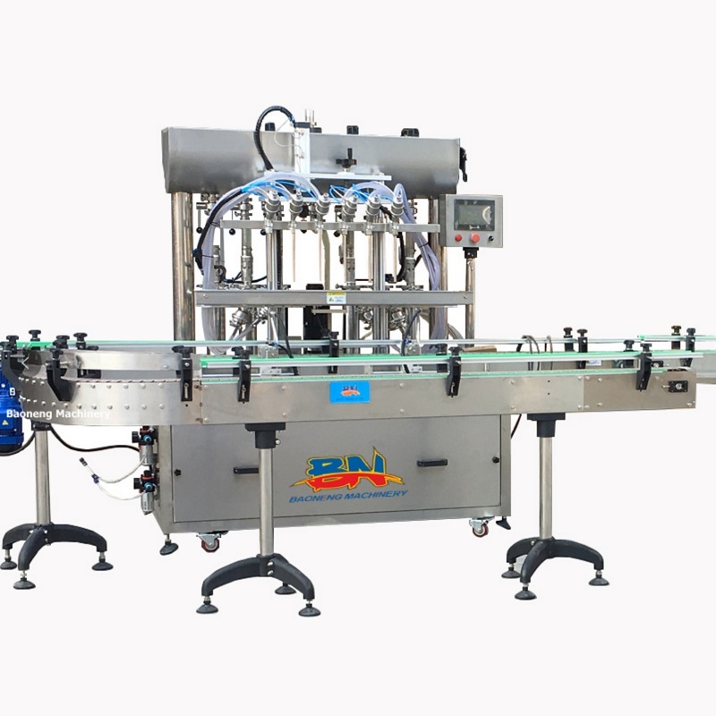 Auto 6-nozzle servo piston filling machine without hood