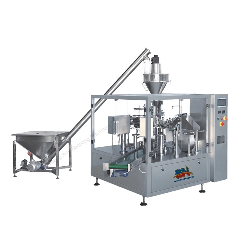 Automatic doypack powder packaging machine with filling & sealing for various pouch filling capping sealing