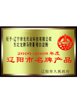 2006-2008年度遼陽市名牌產品