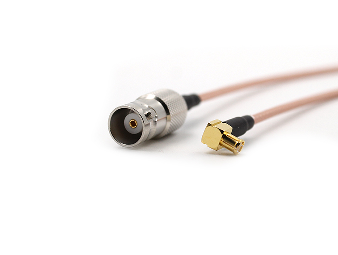 电缆组件MCX公头弯式和BNC母头接RG316电缆长240mm
