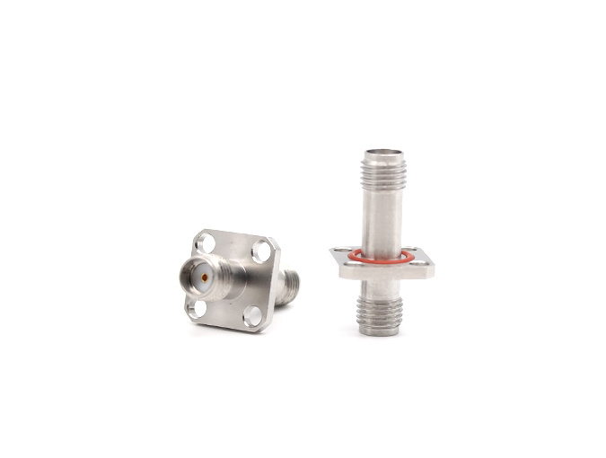 SMA Female to SMA Female Flange Stainless Steel RF Adapter