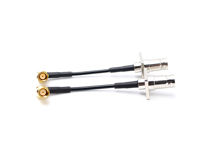 RF Cable Assembly BNC Female Flange and SMA Male R/A with RG174 cable，Length 1000 mm