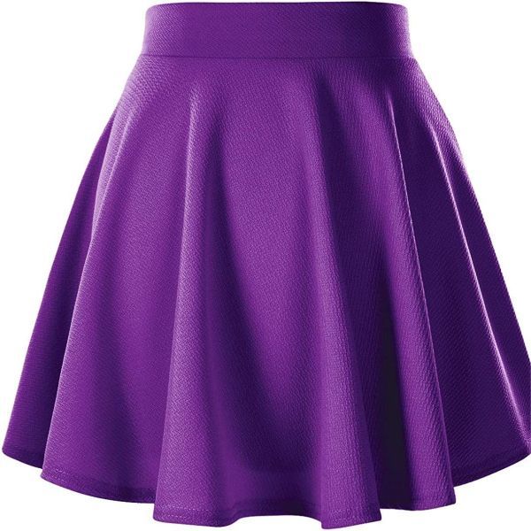 Stretchy Flared Casual Mini Skater Skirt