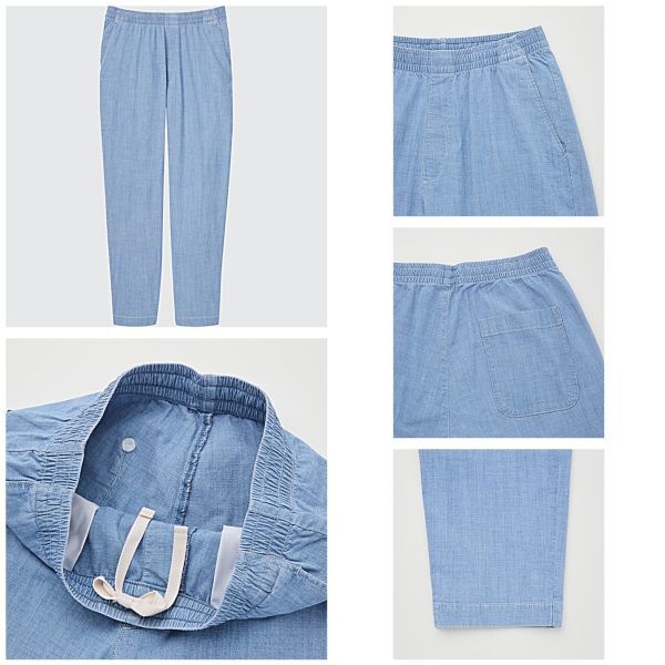 Easy relaxed ankle pants (Chambray)