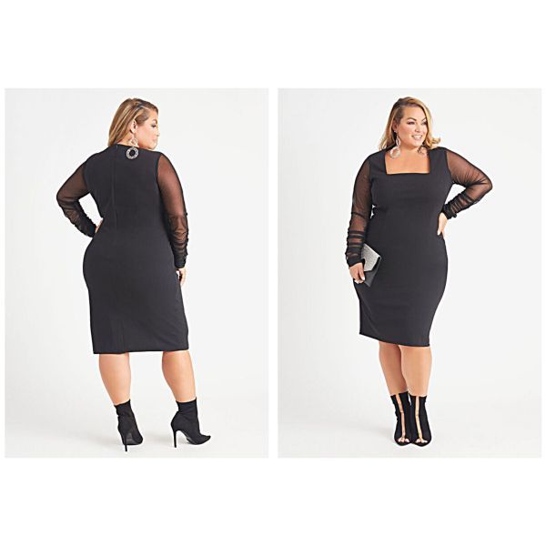 Mesh Paneled Bodycon Dress