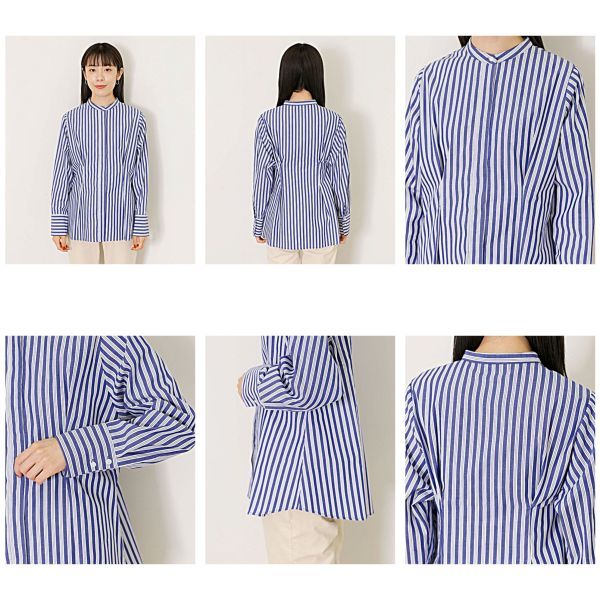 Fit Flare Band Collar Shirt