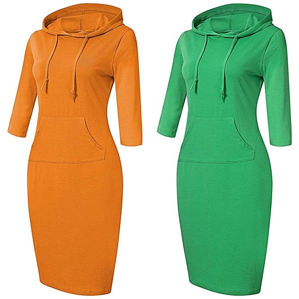 Casual Pullover Hoodie Dress