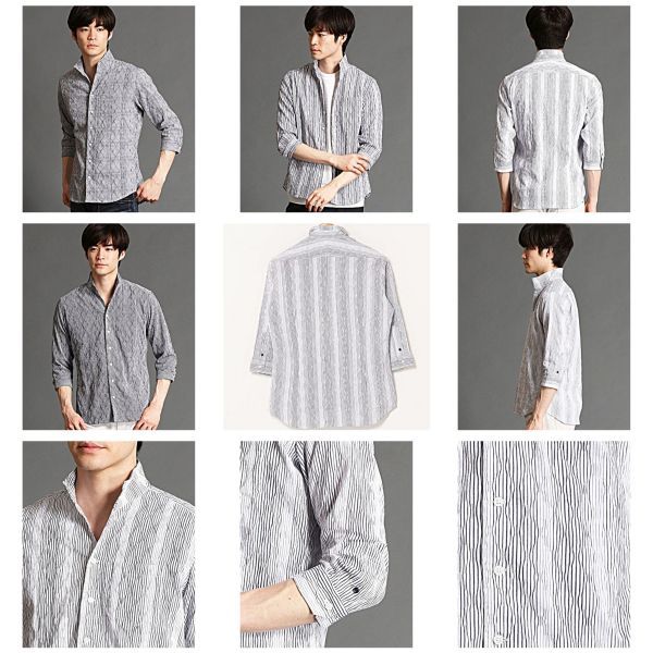 Tuck Jacquard 3-4 Sleeve Shirt