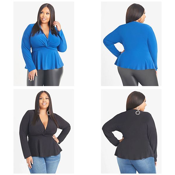 Twist Front Stretch Knit Top