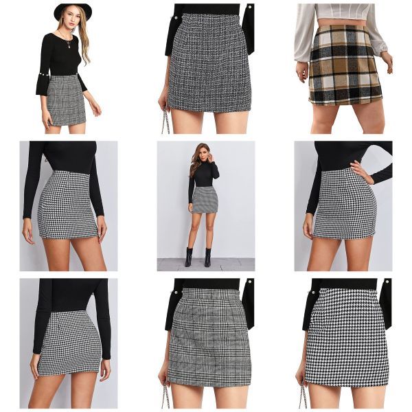 Plaid High Waist Bodycon Mini Skirt