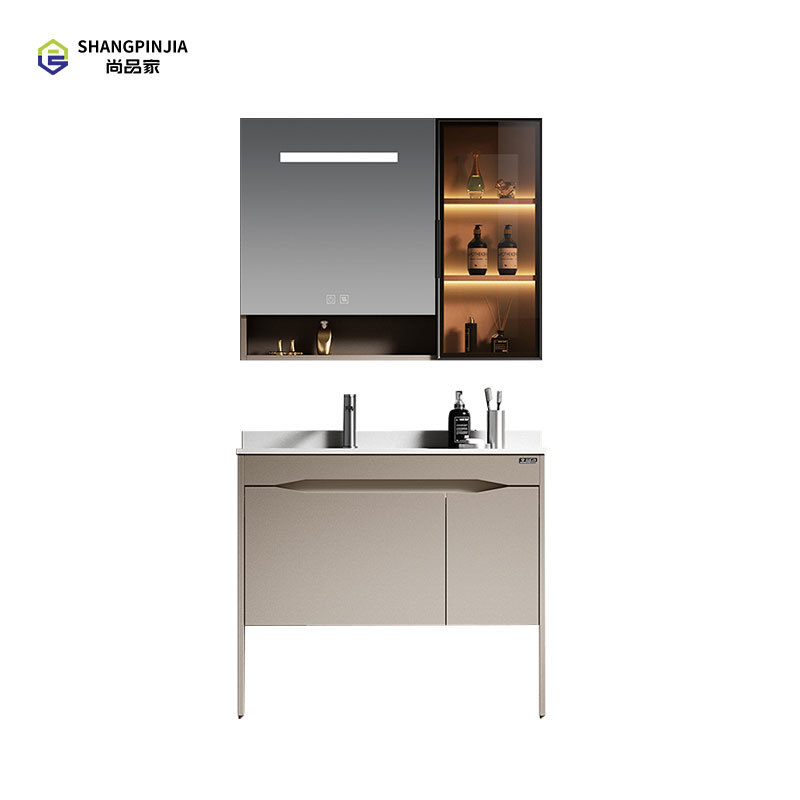Stainless steel Bathroom mirror cabinet Wall-mounted mirror cabinet Bathroom Vanity Cabinet with Led Mirror and Storage