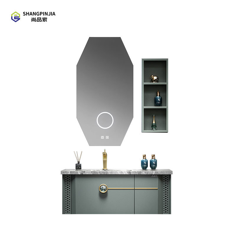 Stainless steel Bathroom mirror cabinet Wall-mounted mirror cabinet Bathroom Vanity Cabinet with Led Mirror and Storage