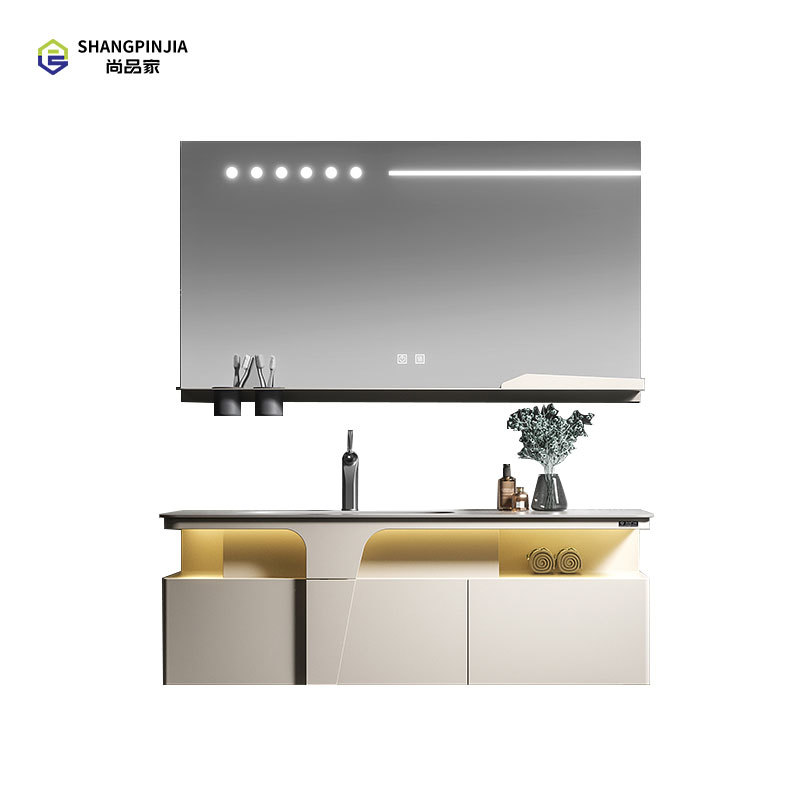 Stainless steel Bathroom mirror cabinet washroom Waterproof Wall Hanging Bathroom Vanity Smart Led Mirror Cabinet For Bathroom