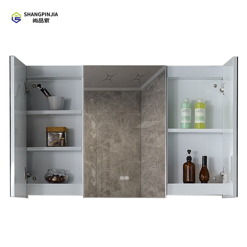 Bathroom vanity led white aluminium alloyb mirror cabinet Wall-mounted bathroom smart mirrored cabinets  WAI1A70