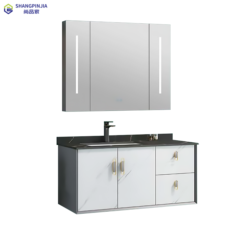 Bathroom mirror cabinet Wall-mounted mirror cabinet Bathroom Vanity Cabinet with Led Mirror and Storage D-6881