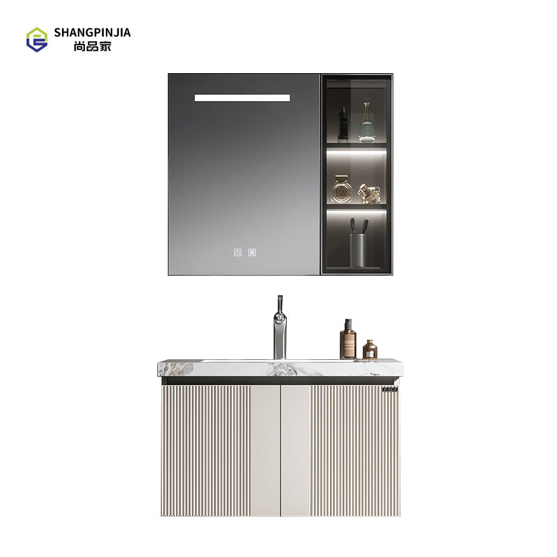 Stainless steel Bathroom mirror cabinet Wall-mounted mirror cabinet Bathroom Vanity Cabinet with Led Mirror and Storage