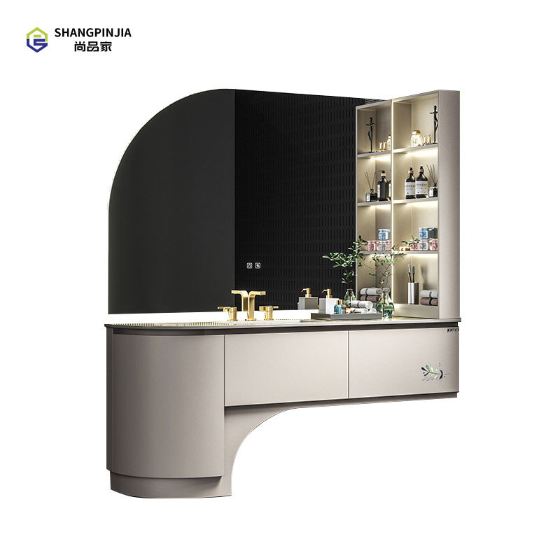 Stainless steel Bathroom mirror cabinet washroom Waterproof Wall Hanging Bathroom Vanity Smart Led Mirror Cabinet For Bathroom