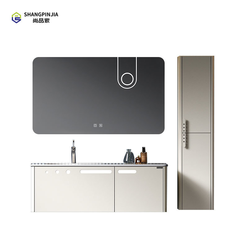 Stainless steel Bathroom mirror cabinet washroom Waterproof Wall Hanging Bathroom Vanity Smart Led Mirror Cabinet For Bathroom