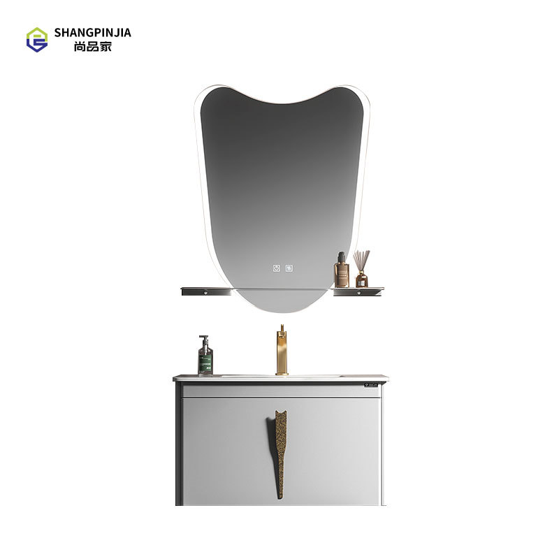 Stainless steel Bathroom mirror cabinet washroom Waterproof Wall Hanging Bathroom Vanity Smart Led Mirror Cabinet For Bathroom