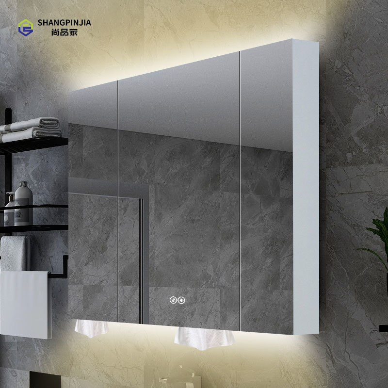 WH9D Modern stainless steel smart led vanity mirror cabinet for bathroom wall-mounted