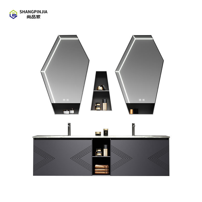 Stainless steel Bathroom mirror cabinet Wall-mounted mirror cabinet Bathroom Vanity Cabinet with Led Mirror and Storage