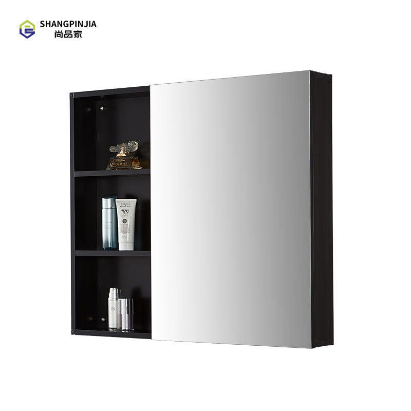 Bathroom vanity black aluminium alloyb mirror cabinet Wall-mounted bathroom 9012