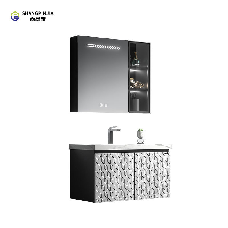Stainless steel Bathroom mirror cabinet Wall-mounted mirror cabinet Bathroom Vanity Cabinet with Led Mirror and Storage