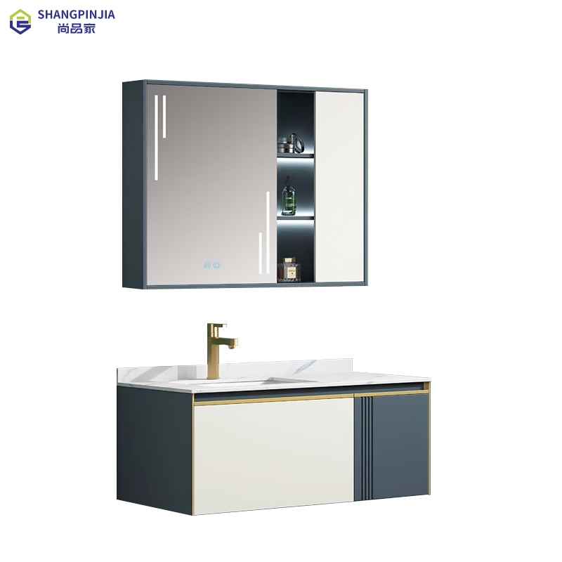 Bathroom cabinets with mirror toilet vanity solid wood plywood bathroom storage mirror cabinet D-6787