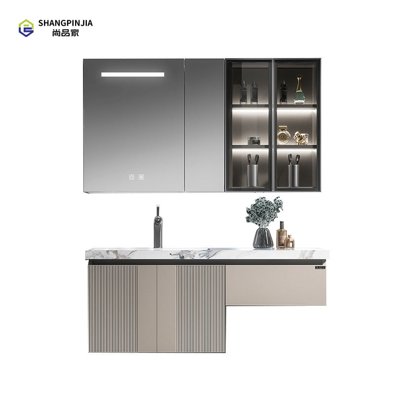 Stainless steel Bathroom mirror cabinet Wall-mounted mirror cabinet Bathroom Vanity Cabinet with Led Mirror and Storage