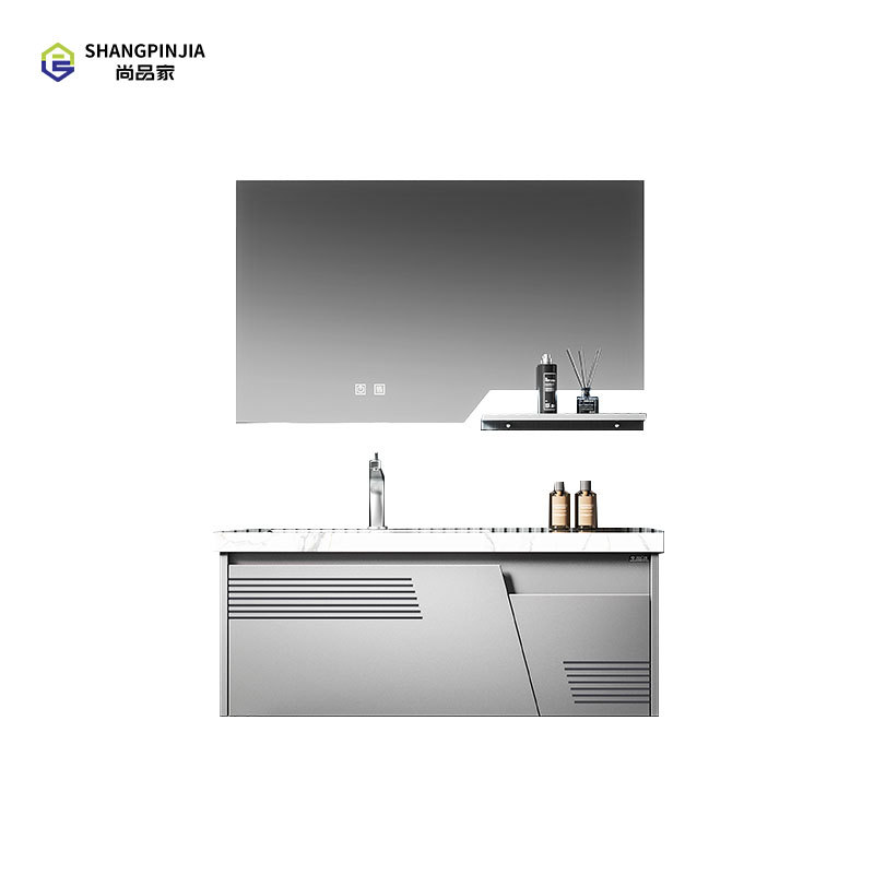 Stainless steel Bathroom mirror cabinet Wall-mounted mirror cabinet Bathroom Vanity Cabinet with Led Mirror and Storage
