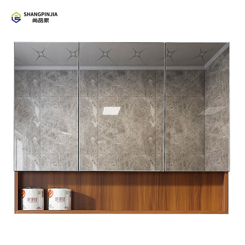 Bathroom cabinets with mirror toilet vanity aluminium alloyb bathroom storage mirror cabinet   TAO80